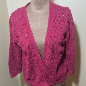 Chic Women's Cardigan in Vibrant Pink